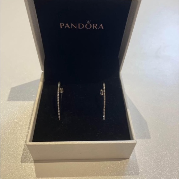 Pandora Accessories - Pandora Silver Oval Hoop Earrings - Silver
